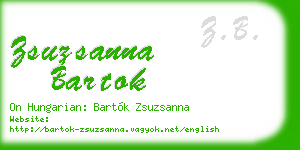 zsuzsanna bartok business card